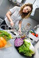 woman on kitchen