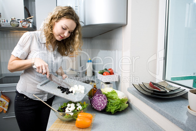 woman on kitchen