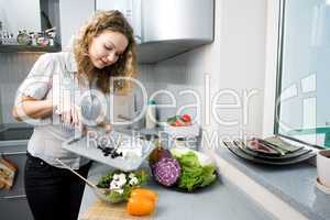 woman on kitchen