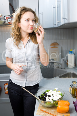 woman on kitchen woman on kitchen