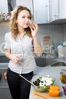 woman on kitchen