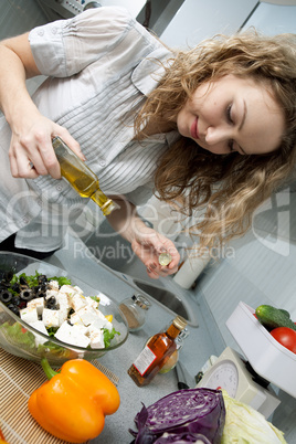 Beautiful woman in kitchen