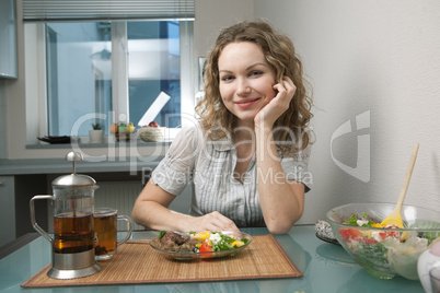 Beautiful woman in kitchen