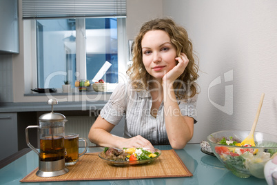 woman on kitchen