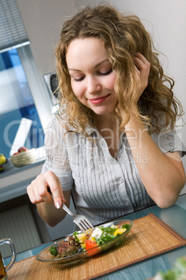 woman on kitchen