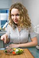 woman on kitchen