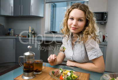 woman on kitchen