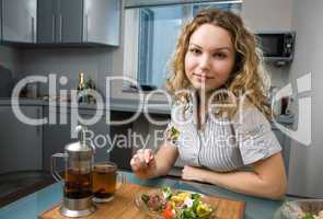 woman on kitchen