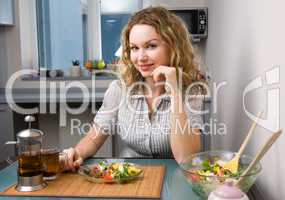 woman on kitchen