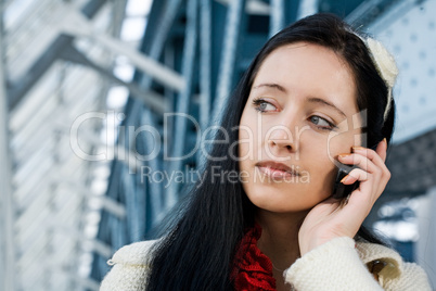 young woman talk to phone