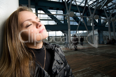 portrait beauty woman in the city