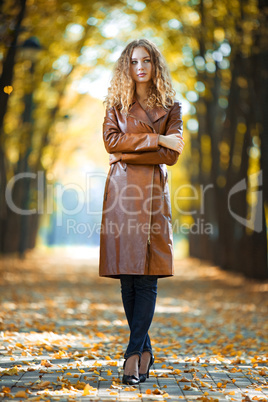 young beauty woman on alley