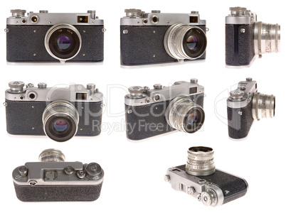 old photo camera in eight position