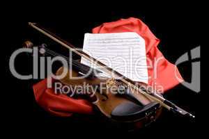 violin on scarlet silk