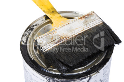 brush and paint can