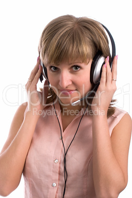 Young business woman with headset