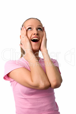 happy surprised woman