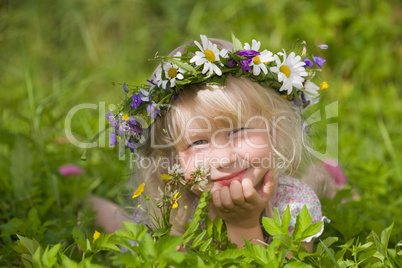little girl in flowers