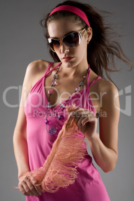 attractive girl in sunglasses