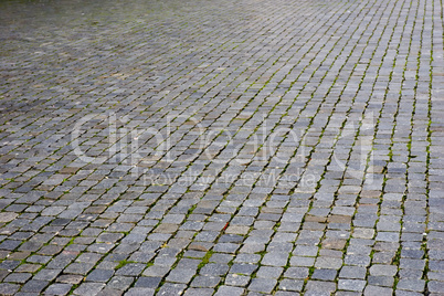 cobbled pavement