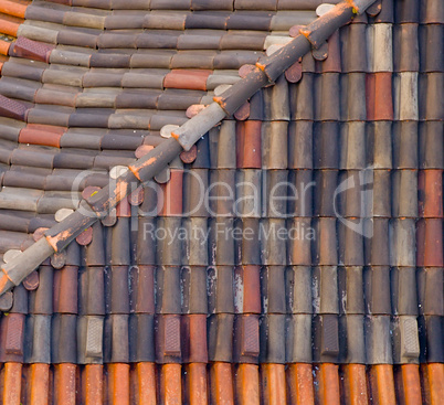 tiled roof closeup