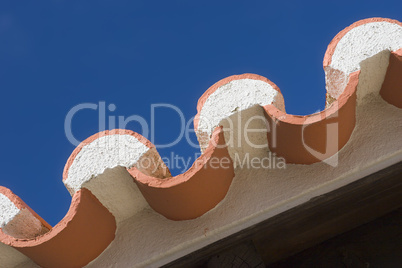 edge of tiled roof