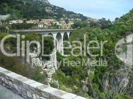 French Riviera. The arch bridge through gorge