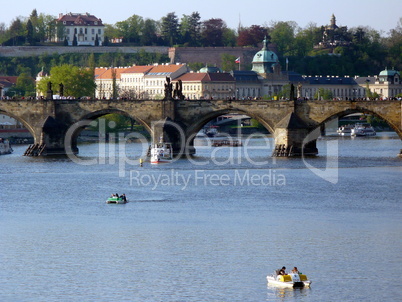 Czechia. Prague. Vltava and Charles Bridge