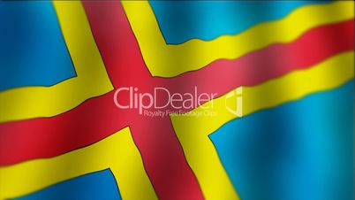 Aland islands - waving flag detail
