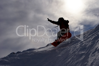 snowboarder's flying