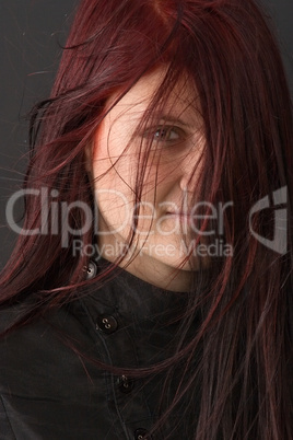 glance through red hair