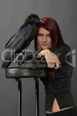 girl with raven