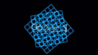 Rotating blue square grid.Cubes,squares,mathematics,scanning,particle,symbol,dream,vision,idea,creative,beautiful,art,decorative,mind,Game,Led,neon lights,modern,stylish,dizziness,romance,romantic,material,texture,Fireworks,stage,dance,music,joy,happiness