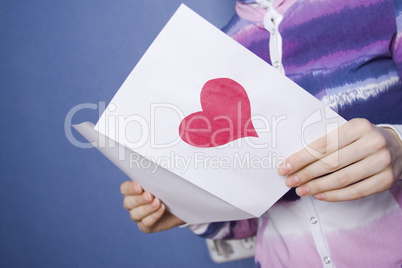 Greeting card in the hands