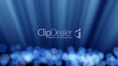 blue loopable background round lights and flying particles