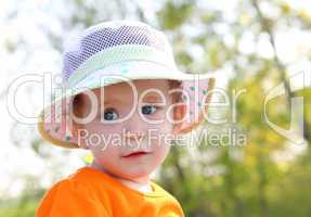 baby in hat outdoor