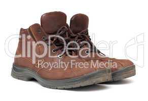 brown leather dirty shoes