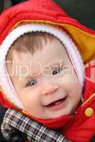 smiling baby close-up portrait