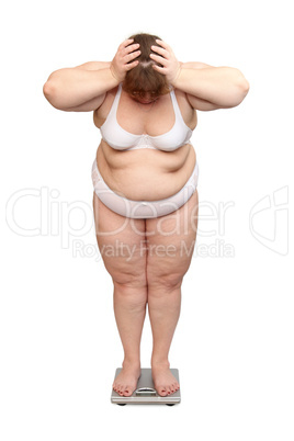 women with overweight on scales