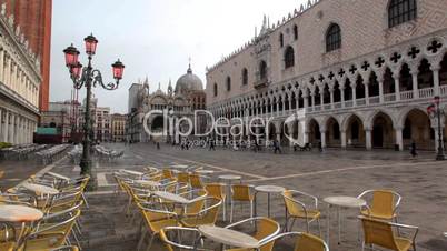 empty cafe on San Marco square