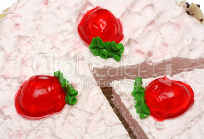 strawberry cake close-up
