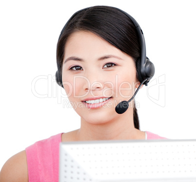 Asian customer service representative