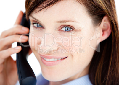 Caucasian  businesswoman on the phone