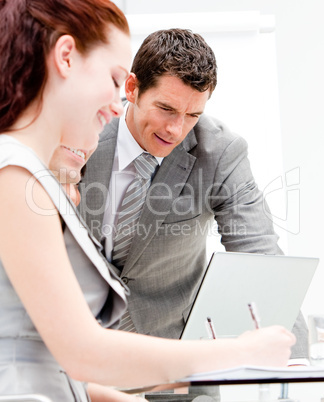 Portrait of business partners working