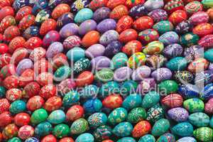 Colorful hand painted easter eggs