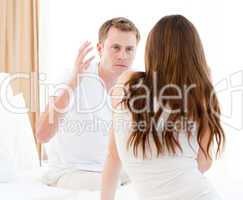 Stressful couple argumenting