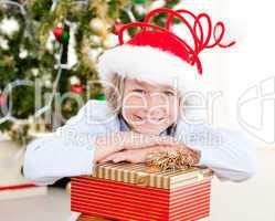 Adorable child celebrating christmas