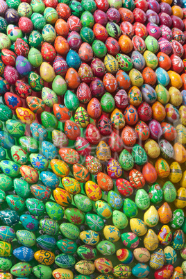 Colorful hand painted easter eggs