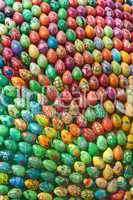 Colorful hand painted easter eggs