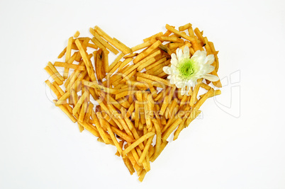 Heart of potato fries